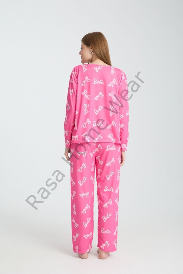 Rasa Pembe Pijama Takımı 3 Parça Alt Üst Bere Uzun Süper Soft