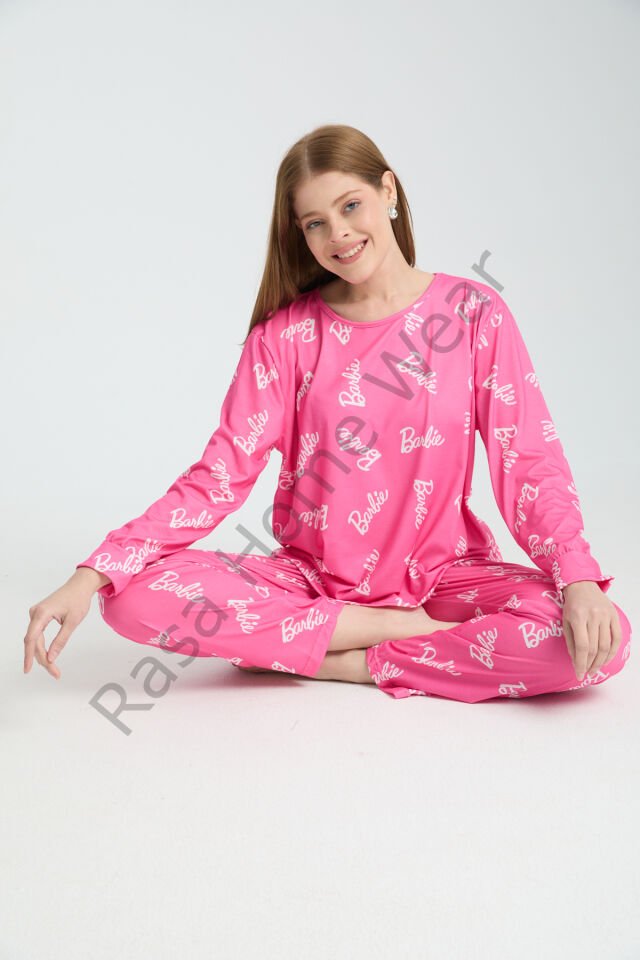 Rasa Pembe Pijama Takımı 3 Parça Alt Üst Bere Uzun Süper Soft