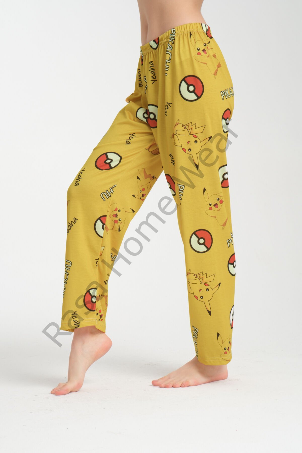 Desenli Pijama Altı Pikaçu Sarı