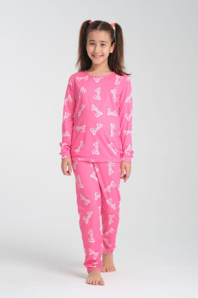 Barbie Desenli Çocuk Pijama Takımı