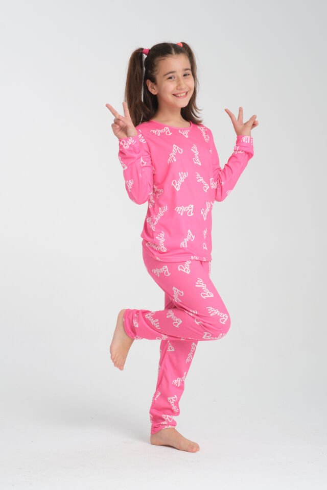 Barbie Desenli Çocuk Pijama Takımı