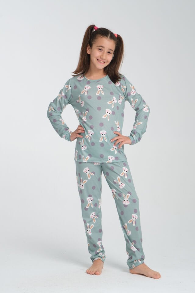 Rabbit Desenli Çocuk Pijama Takımı